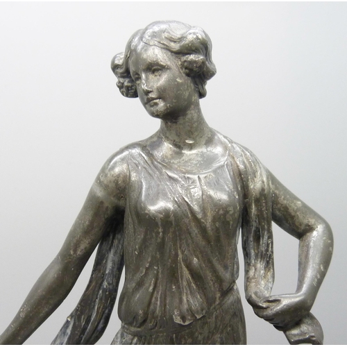 2022 - An Art Nouveau cast metal figure of a classical lady, 23.5cm