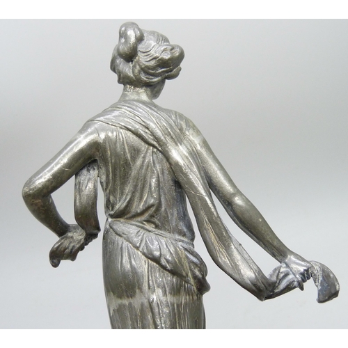 2022 - An Art Nouveau cast metal figure of a classical lady, 23.5cm