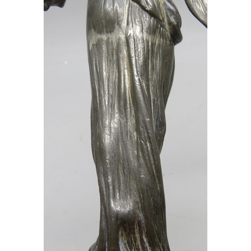 2022 - An Art Nouveau cast metal figure of a classical lady, 23.5cm