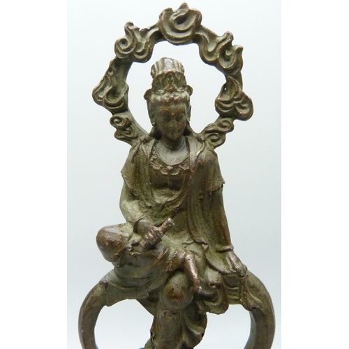 2033 - A small bronze deity, 16.5cm