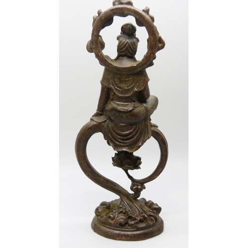 2033 - A small bronze deity, 16.5cm