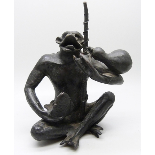 2034 - A small bronze mythical creature, 13cm