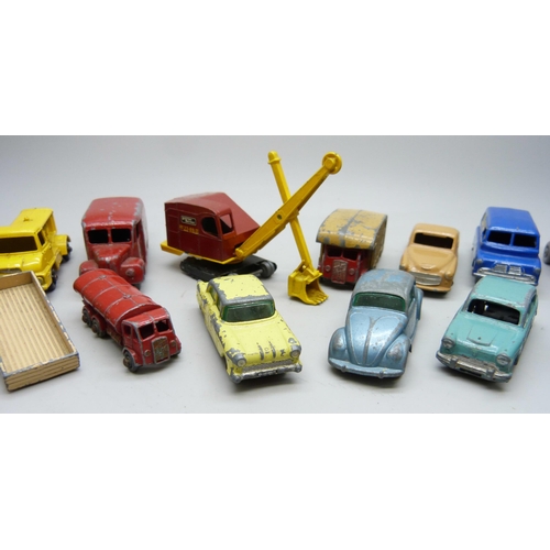 2036 - A collection of Lesney Matchbox model vehicles, playworn