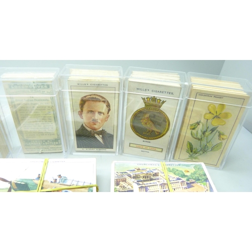 2054 - Cigarette cards; twelve sets of cigarette cards including Lambert and Butler 'Worlds Locomotives', C... 