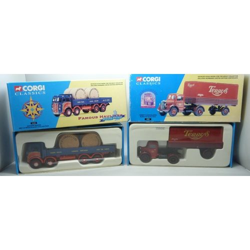 2060 - Five Corgi Classics and one other Corgi model including Gwynne Bowen and Terry's Chocolates Bedford ... 