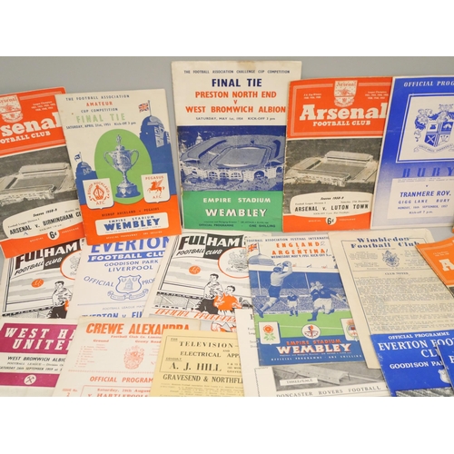 2068 - Football memorabilia; an album of football programmes from the 1950s including 1951 Amateur Cup Fina... 