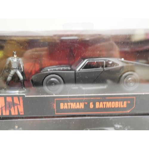 2074 - Five Jada Batman and Batmobile models, boxed