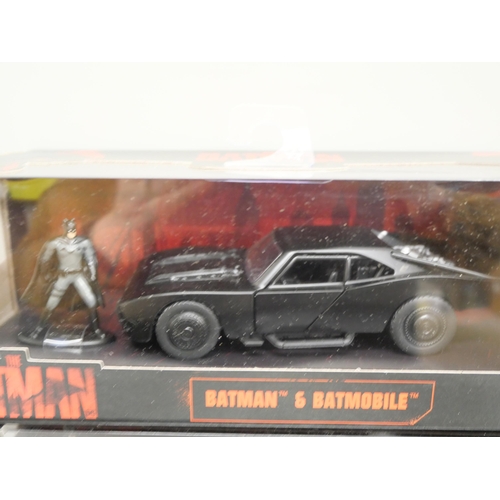 2074 - Five Jada Batman and Batmobile models, boxed