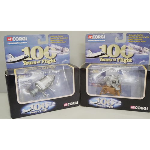 2107 - Die-cast model aircraft including Skywings 76328, Air Signature Messerschmitt BF-109, two Corgi Spac... 