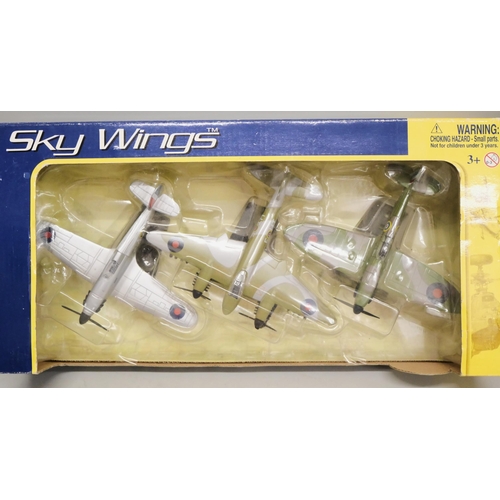 2107 - Die-cast model aircraft including Skywings 76328, Air Signature Messerschmitt BF-109, two Corgi Spac... 