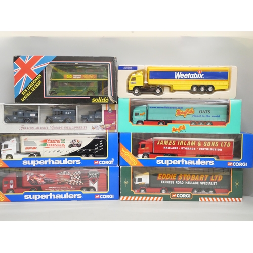 2119 - A collection of boxed model vehicles including Eddie Stobart lorry, other Corgi, Solido, a Battle of... 