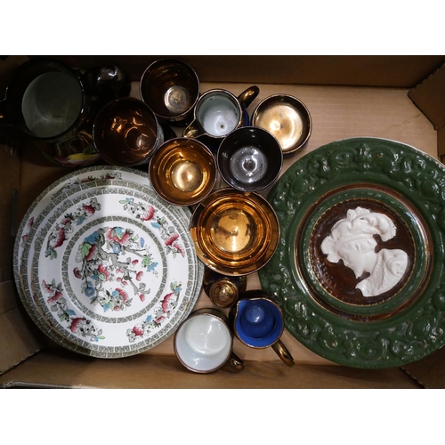 2130 - A collection of china including 19th Century lustreware and Indian Tree