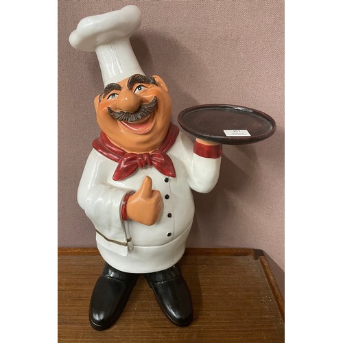 257 - A painted figural chef dumb waiter