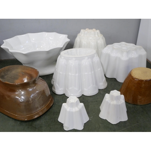 2167 - Eight blancmange/pâté moulds including Shelley **PLEASE NOTE THIS LOT IS NOT ELIGIBLE FOR IN-HOUSE P... 