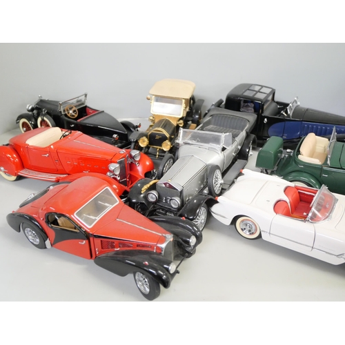 2168 - A group of eleven Franklin Mint and Danbury Mint classic cars and sports cars