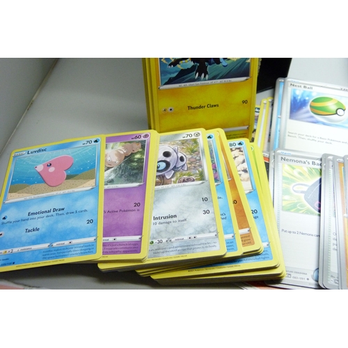 2190 - Over 600 Pokémon cards in collectors box and tin, contains a variety of holographic including rares