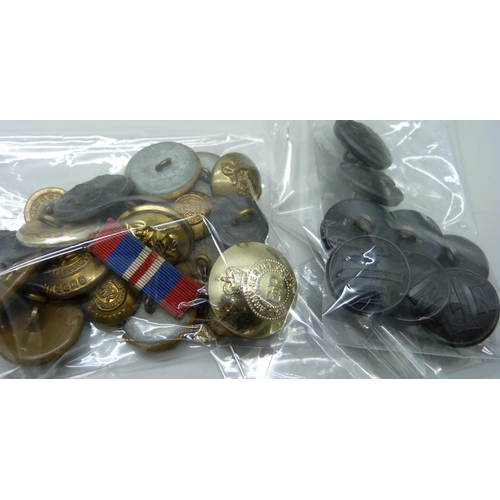 2199 - A collection of vintage buttons including Nottingham Police, British Railways, NFS, NFS black button... 