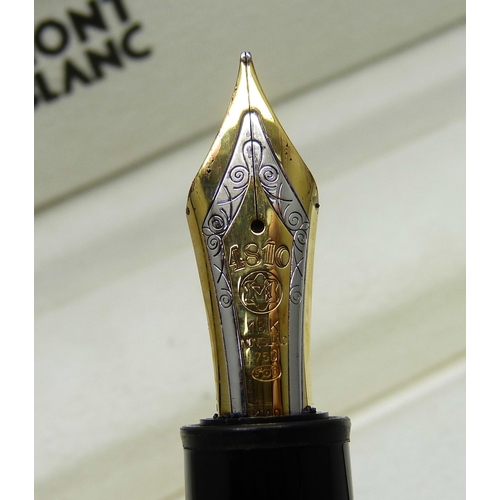 2215 - A Mont Blanc Meisterstuck fountain pen, GR1838827 with 18ct gold nib, boxed