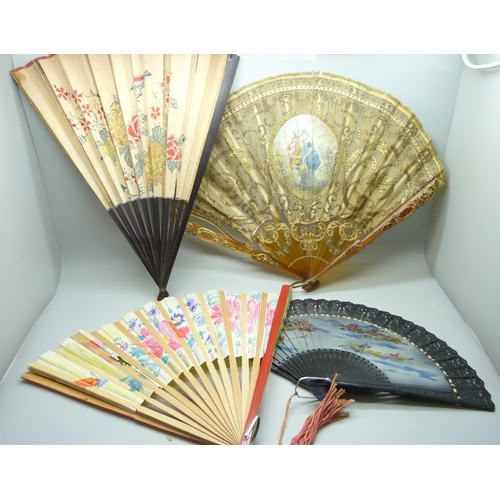 2219 - A collection of antique fans