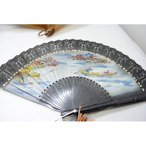 2219 - A collection of antique fans