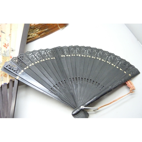 2219 - A collection of antique fans