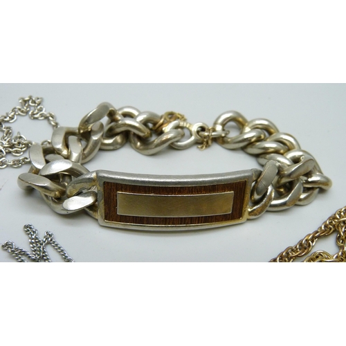 2237 - A vintage Spiedel ID bracelet, USA and retro 1970s pendants