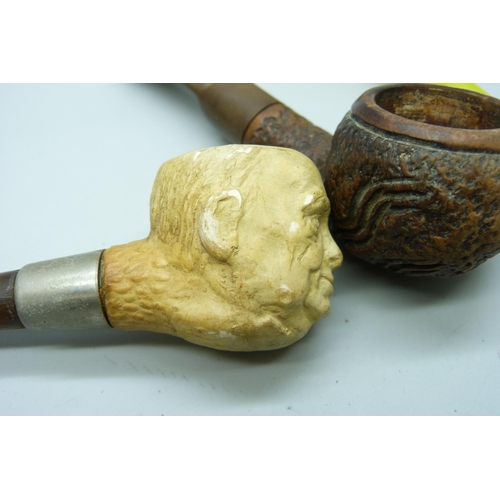 2239 - Three pipes including Meerschaum