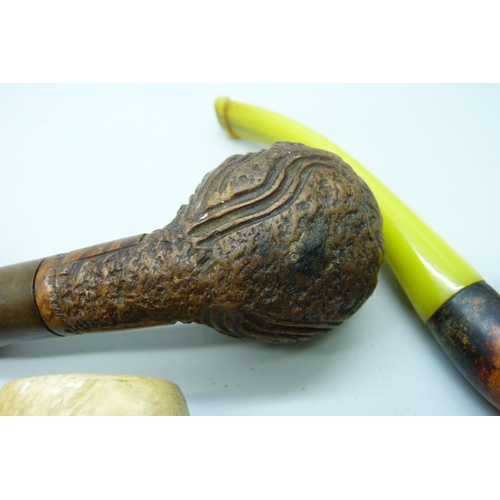 2239 - Three pipes including Meerschaum