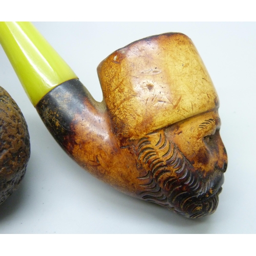 2239 - Three pipes including Meerschaum