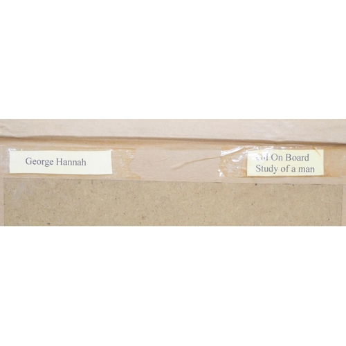 2247 - George Hannah 1904-1978, Man and Bottle of Wine, oil on board