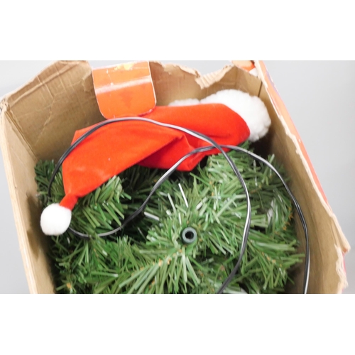 2268 - A jointed Bisque porcelain fairy with glass beads, glass baubles and 'Douglas Fir' talking Christmas... 