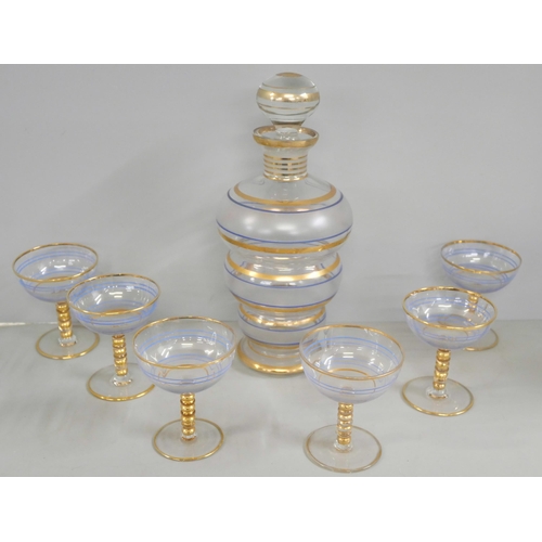 2270 - A 1950s retro cocktail set, a decanter and six glasses **PLEASE NOTE THIS LOT IS NOT ELIGIBLE FOR IN... 