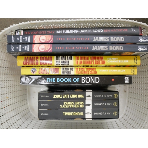 2292 - A box of books on James Bond 007 and a three volume set in slipcase, The Spectre Trilogy **PLEASE NO... 