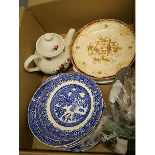 2297 - Two Border Fine Arts figures of cows, blue and white china and other china (Denby Greenwheat a/f) **... 