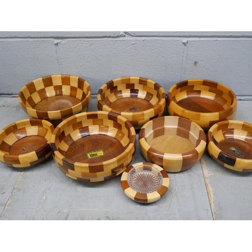 2312 - Eight Cambridgeware wooden bowls **PLEASE NOTE THIS LOT IS NOT ELIGIBLE FOR IN-HOUSE POSTING AND PAC... 