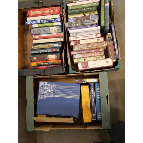 2338 - Three boxes of Folio Society books including Hans Andersen's Fairy Tales, Gulliver's Travels, The Ra... 