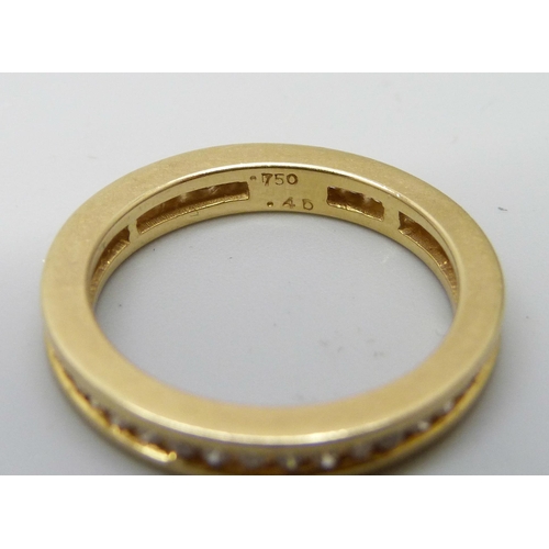 7014 - An 18ct gold and diamond eternity ring, 3.9g, L