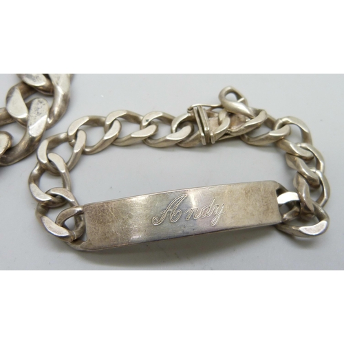 7104 - Three silver bracelets, 147g