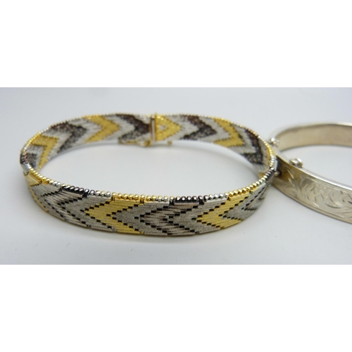 7106 - Four silver bangles, 74g