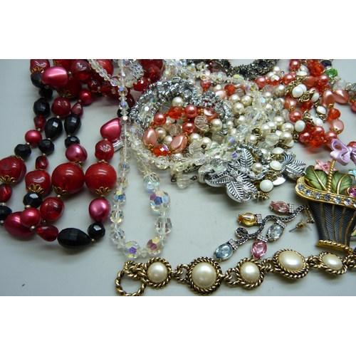 7150 - A collection of bead necklaces, bracelet, etc.