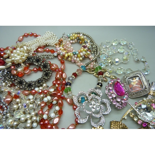 7150 - A collection of bead necklaces, bracelet, etc.