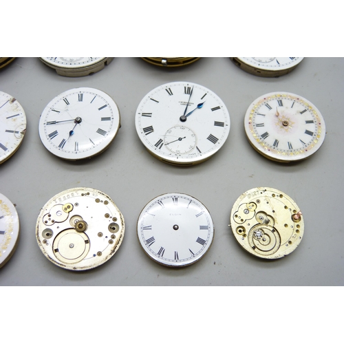 7159 - A collection of pocket watch movements and dials