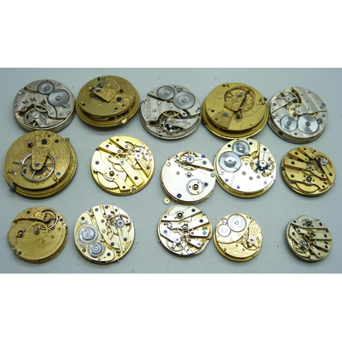 7159 - A collection of pocket watch movements and dials