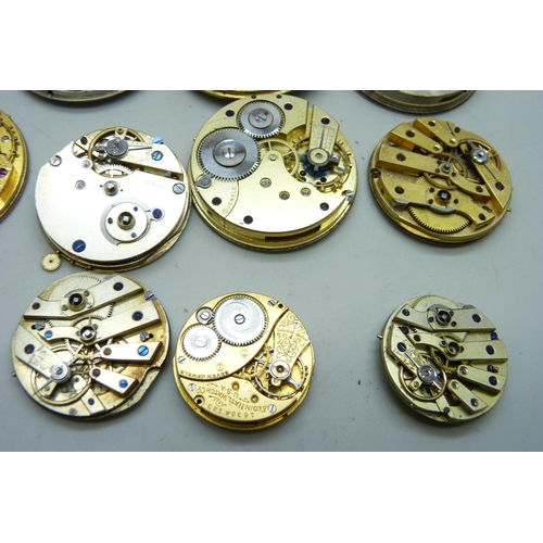 7159 - A collection of pocket watch movements and dials