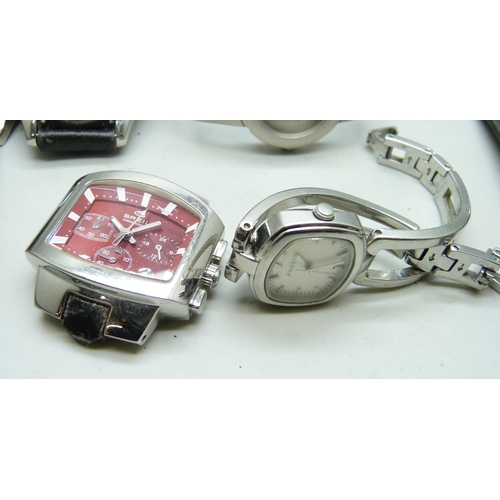 7160 - A collection of lady's and gentleman's wristwatches to include Storm, Swiss Military, Titan Edge, Ci... 