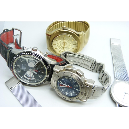 7163 - A collection of lady's and gentleman's watches to include DKNY, Police, Accurist, Skagen, Diesel, et... 