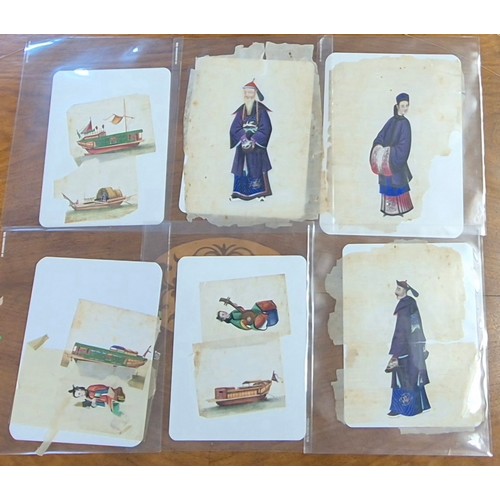 301 - Assorted Chinese School paintings on rice paper, unframed