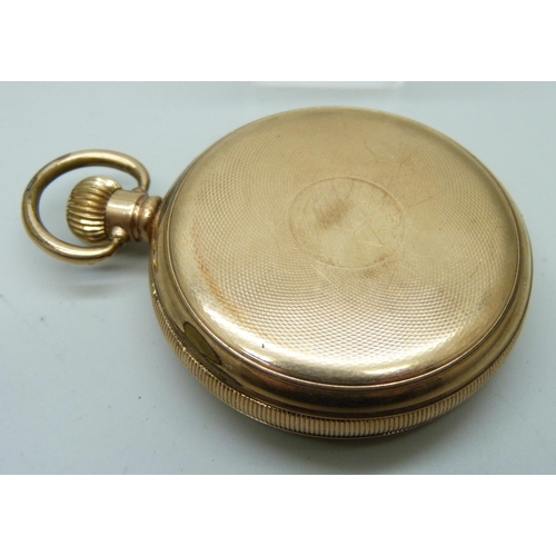 7167 - A plated Regina pocket watch, T.A. Gordon, Assiniboia, Sask., Dennison case