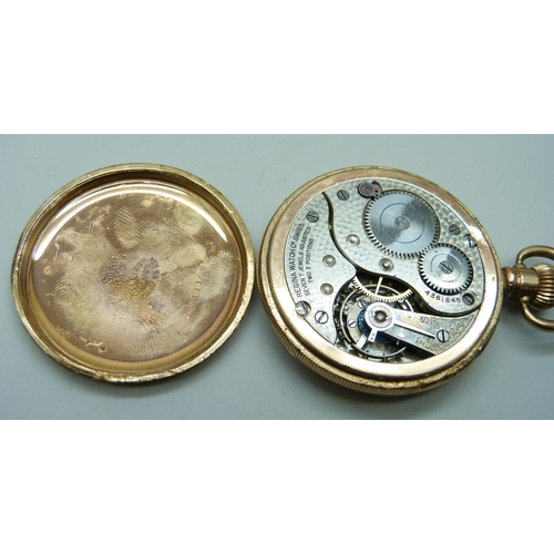 7167 - A plated Regina pocket watch, T.A. Gordon, Assiniboia, Sask., Dennison case