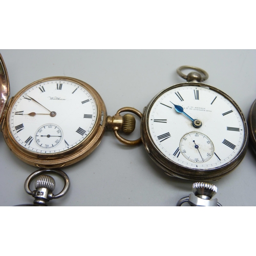 7168 - Four silver cased pocket watches and four other pocket watches